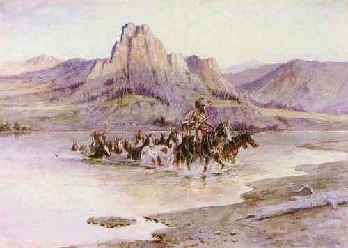 Charles M Russell Return of the Horse Thieves oil painting image